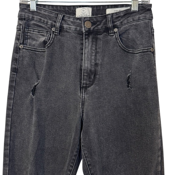 Cotton On 91 High 90s Mom Jeans US Size 6 Faded Black Gray Distressed High Waist - Picture 3 of 11